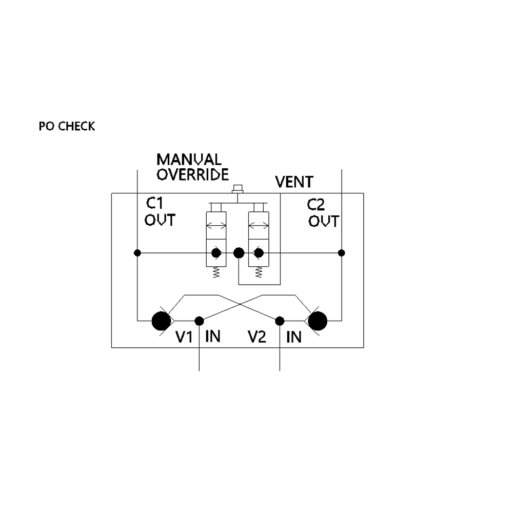 605001 BSPP ALADCO PO CHECK VALVE<BR>1/2" BSPP FEMALE, EXT O'RIDE BUTTON, 150PSI